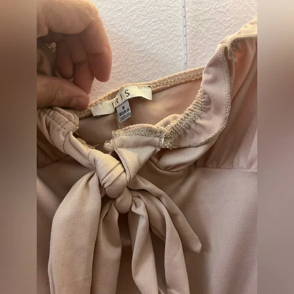 NWT IRIS Nude Pink Bodycon Dress Boutique Cocktail Mini Summer - Picture 14 of 15